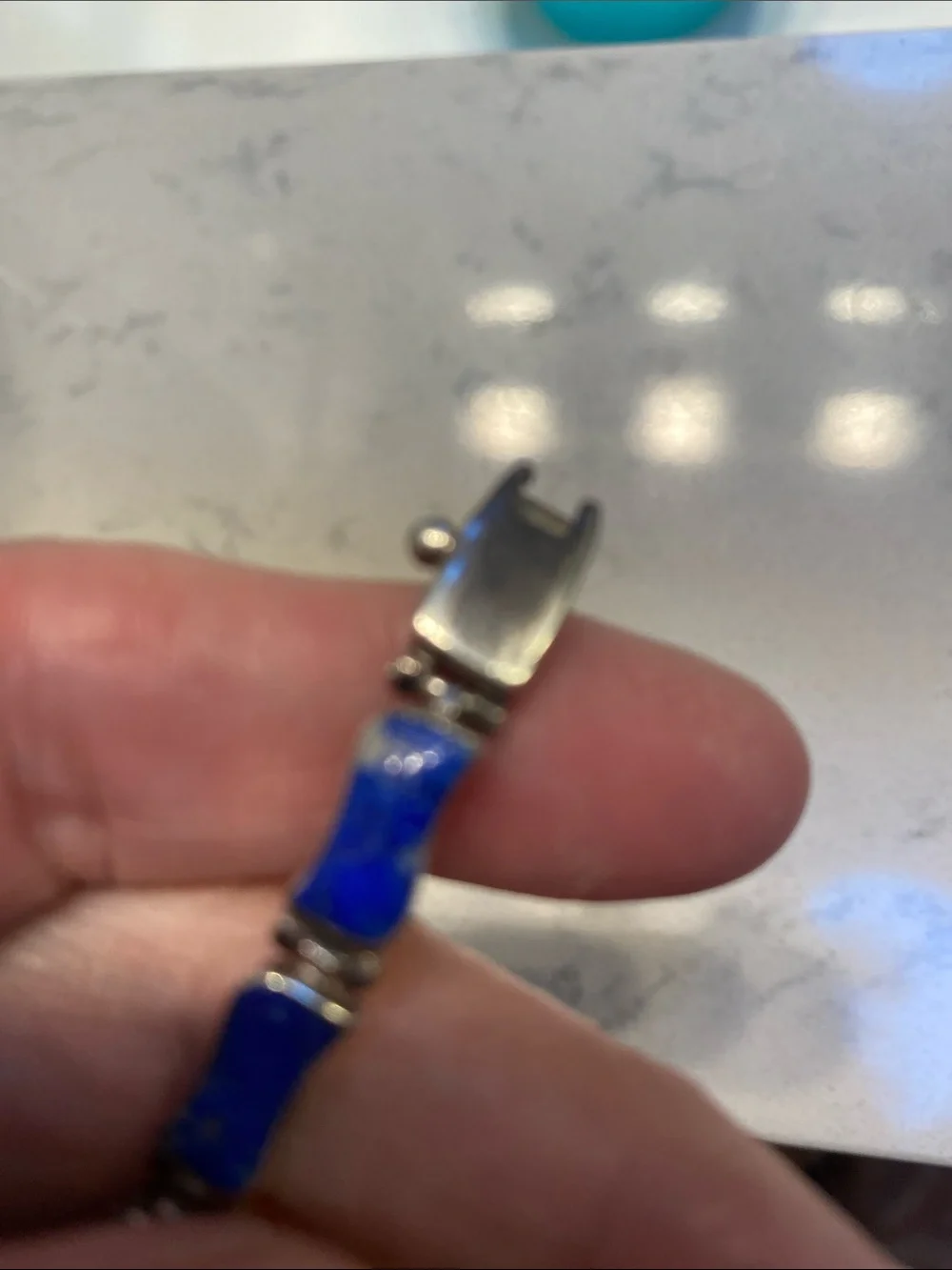 Vintage sterling silver lapis bracelet Excellent - Picture 4 of 7